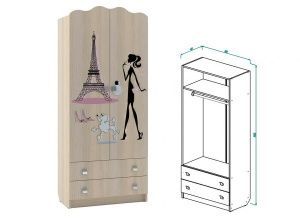 Шкаф для одежды с ящиками Париж в Пурпе - purpe.ok-mebel.com | фото